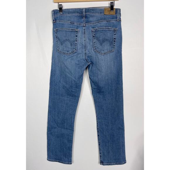 Edwin Womens 28 Elin Crop Straight Jeans Faded Blue Slim Leg Denim Cotton Blend - Picture 2 of 11